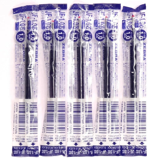 Zebra 1.0mm Blue Black Ink Refill for Zebra Sarasa Clip 1.0 Gel Ballpoint Pen, 5 Pack (Japan Import)