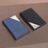 homEdge Business Card Holder, Slim Professional 2 Packs PU Leather + Stainless Steel Case - Black and Blue