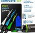 Magnetic Black Dry Erase Board for Fridge, 17 x 11 inch, Stain-Resistant with Neon Chalk Markers & Eraser