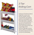 3 Lavish Home Tier Shelf Rolling Cart - Narrow-Space Kitchen or Bathroom Shelf Organizer Cart - Slim Slide-Out Storage