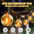 TAICORE G40 Bulbs, (G40 Bulbs, 50FT) Outdoor String Lights with Clear Globe Black Cord, Waterproof LED Edison Filament