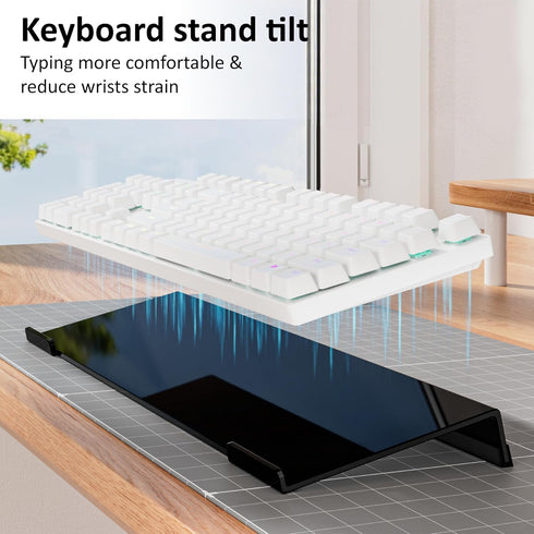 Acrylic Computer Keyboard Stand for Desk, Keyboard Riser Tilt Lift, Keyboard Holder for Desktop, Desk Keyboard