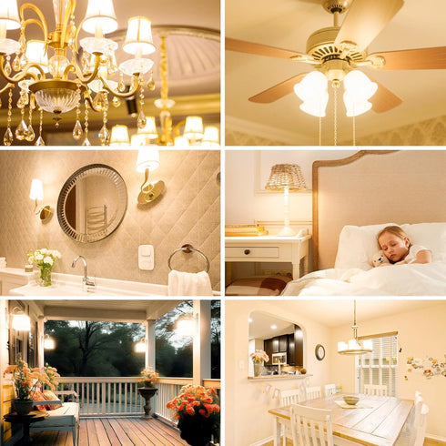 E12 Bulb 100w 1200lm 2700K Bulbs 10W T6 C7 Bulbs Non-dimmable(5Pack) FanNicoo LED Equivalent Led Candelabra Warm White