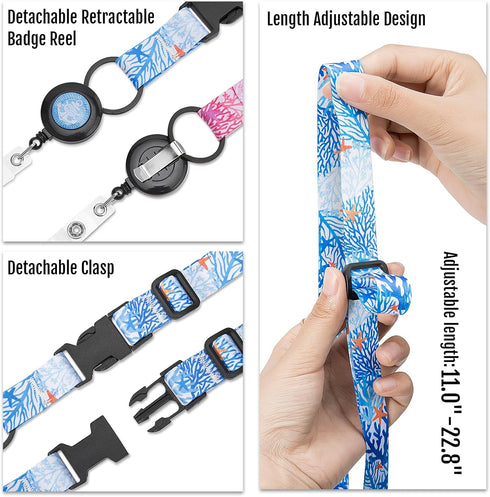 MNGARISTA Retractable Cruise Lanyard for Ship Cards, Waterproof ID Holder, 2 Pack, Anchor