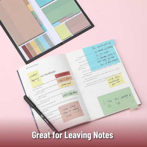 Mr. Pen Transparent Sticky Note Set, 410 Pack, Divider Tabs, Morandi Colors, Translucent Sticky Notes for Planner
