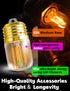 E26 Bulbs, 2w 200lm Bulb (15W 2200k T28 Bulb, E26 Bulbs 4 Pack Amber Night Light Low Watt Sleep Light Equivalent), Warm