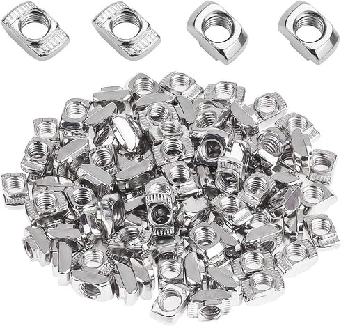 100 Pieces 2020 Series T Nuts, M5 T Slot Nut Hammer Head Fastener, Nickel Plated Carbon Steel