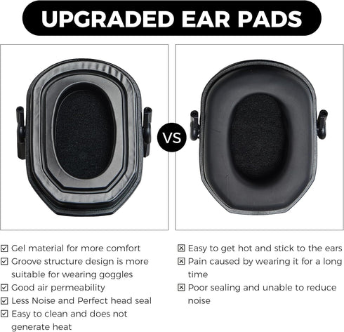 Gel Ear Pads for Walker's Razor Ear Protection,Ear Cushion Replacement for Walker Series Slim Electronic Earmuffs