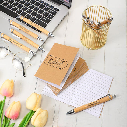 Fulmoon Inspirational Notepads and Pens, Mini Notebooks Motivational Gifts for Students Coworkers