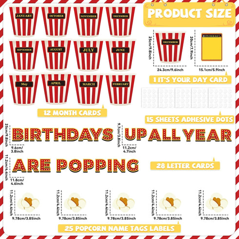 Loneliness 66PCS Popcorn Birthday Bulletin Board Set Classroom Decorations Popcorn DIY Photo Crafts Cutouts for Students Kindergarten Classroom Office Wall Back to School Decor Carnival Party Supplies by Lonfliness