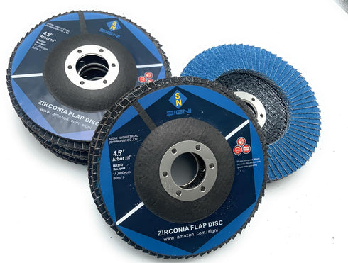 SIGNI Premium Zirconia Flap Discs for Grinding Metal Steel, 10-Pack (4.5 inch T27 60#)