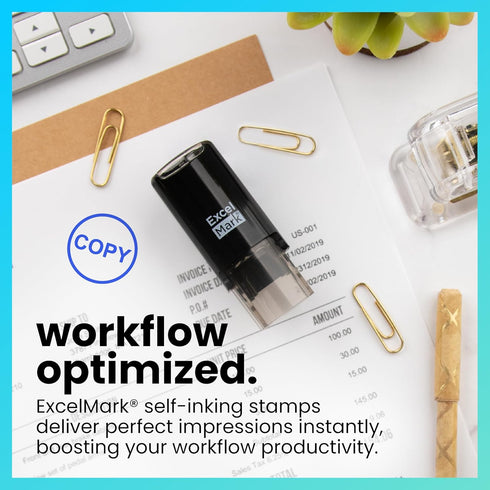 ExcelMark Copy - Self-Inking Rubber Stamp, A17 Blue Ink
