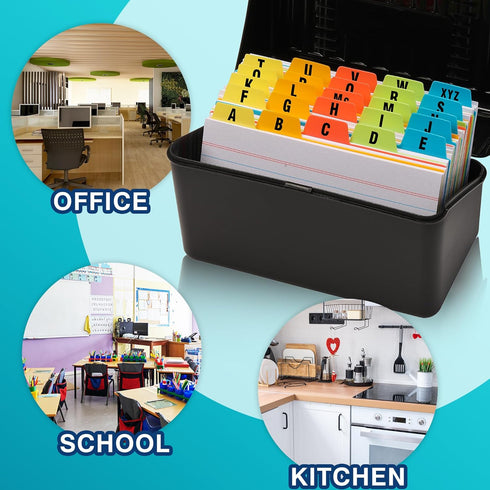 Chell 4x6 Plastic Index Card Dividers, Heavyweight Poly Guides A-Z for Flash Cards, Pack of 25