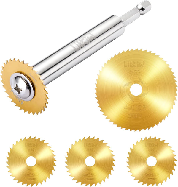 LitKiwi PVC Pipe Inside Cutter with 4Pcs Titanium Coating Blades, 1/4" Hex Shank