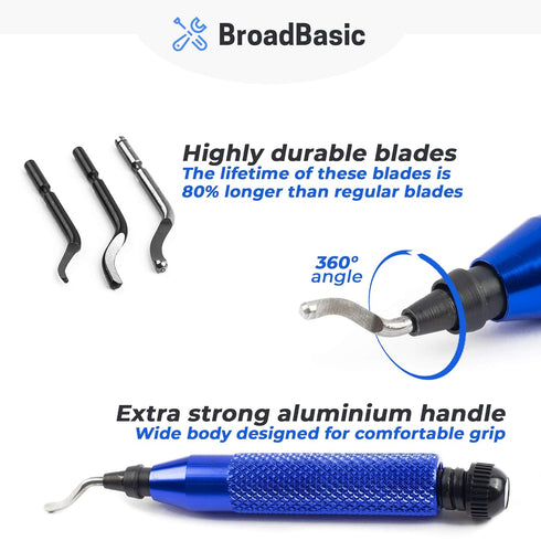 Deburring Tool Kit with 20 High-Speed-Steel Blades for Metal, PVC, Plastic, Copper, and Resin Art