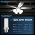 BlueStars SUPER BRIGHT 4 Packs 20W E26 E27 LED Corn Light Bulbs, 150W Equivalent 6500K Cool Daylight White 1600 lumens Non-dimmable for Home Garage Warehouse Commercial & Large Area Lighting by BlueStars