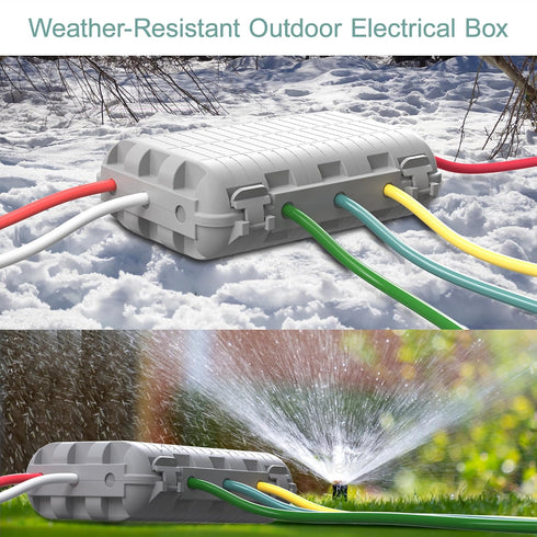 Outdoor Waterproof Electrical Cord Box, Large Extension Cord Cover for Power Strip, IP54 Water-Resistant - Grey