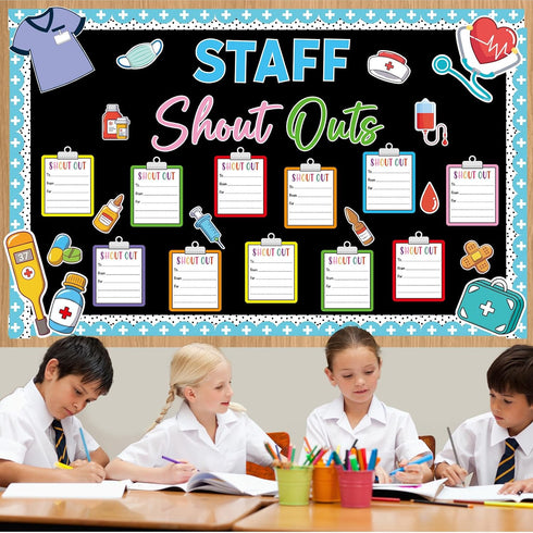 Set Healthy Staff Shout Outs Bulletin Board Decorations Nurse Week Staff Shout Outs Bulletin Board Appreciation