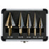 Step Drill Bits, 5PCS HSS Titanium Step Drill Bit Set, 50 Sizes High Speed Steel Bits with Aluminum Case