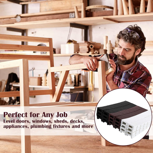 Jetec 36 Pieces 4 Inch Plastic Composite Shims, Leveling Wedges for Home Furniture Improvement, Indoor Outdoor Use