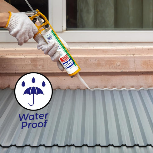 apel All Purpose Clear Silicone Sealant, Waterproof 100% Silicone Caulk, Weatherproof & Flexible Adhesive Sealant, 1 x