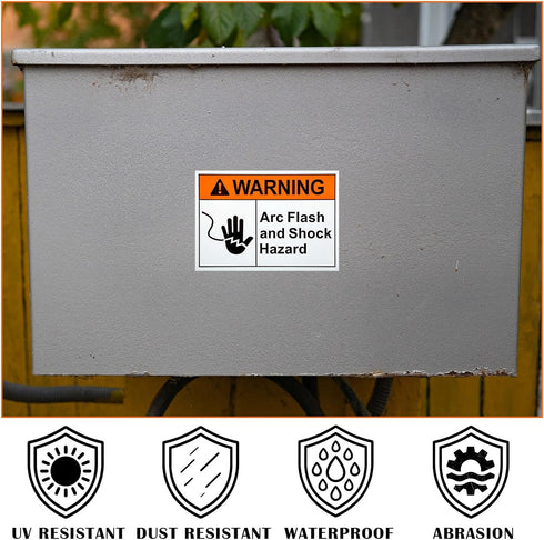 ForraFun 10 Pack 5 3.5 Warning Arc Flash and Shock Hazard Label Decal - x In Vinyl Labels Sign for Electrical