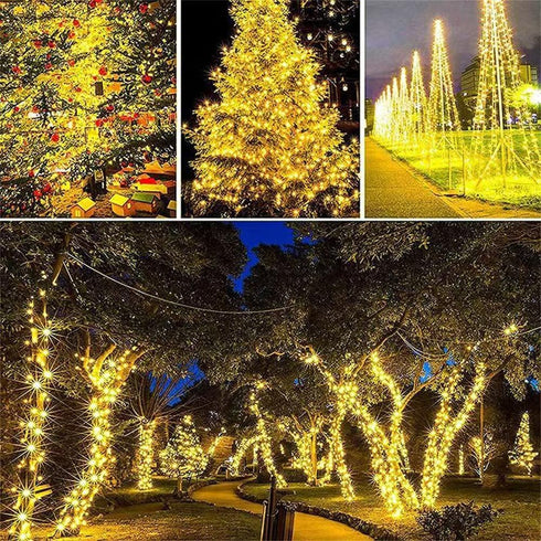 WESEN 300 Outdoor-2Pack, 110FT 8 LED Christmas String Lights Indoor Solar String Lights with Lighting Modes, Twinkle