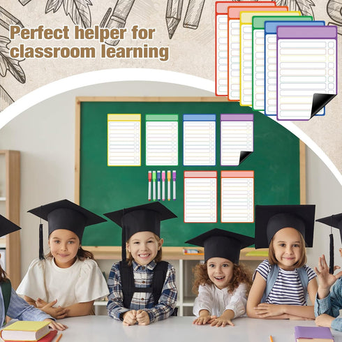 SATINIOR 6 Pieces Magnetic Dry Erase Chore Chart for Kids with 6 Chalk Markers Fridge Calendar Whiteboard
