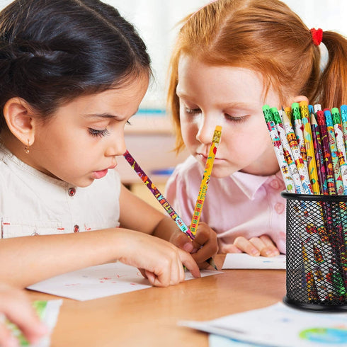 Kolewo4ever 100 Pieces Happy Birthday Pencils, Colorful Printed with Top Erasers for Teachers and Kids Gifts