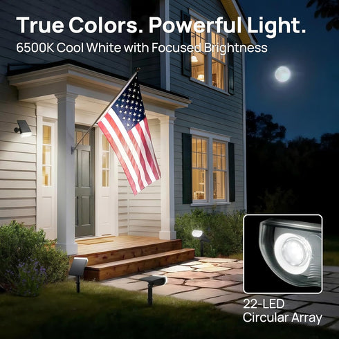 IP67, 3 2-in-1 6500K, 2 Pack Consciot Solar Lights Outdoor Waterproof Lighting Modes Solar Spot Lights Outdoor, Auto