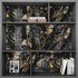 CRE8TIVE Glossy Slate Gold Marble Contact Paper, Peel and Stick Waterproof Vinyl for Kitchen Countertops, 12"x80"