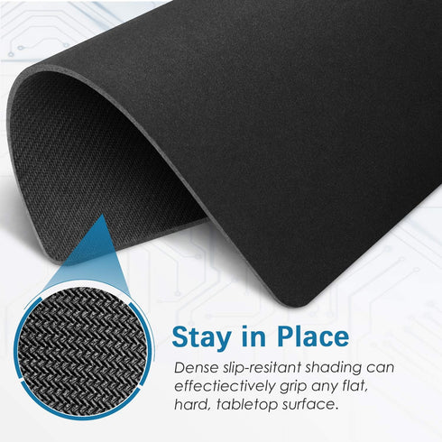 Mouse Pad, 12.6×10.8×0.08 inches, Premium-Textured Non-Slip Rubber Base, Black, 2 Pack