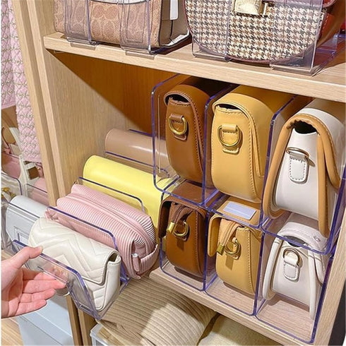 Closet (2 Pack 3 LUGUNU Acrylic Clear Purse Divider Organizer Clear Desk File Sorter Divider Mesh Folder Shelf Storage