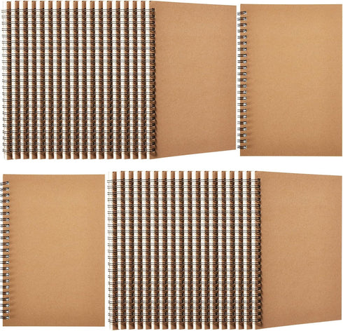 Epakh 36 Pack Blank Spiral Notebook, Unlined A5 Soft Cover Sketchpads for Drawing Art, 100 Pages