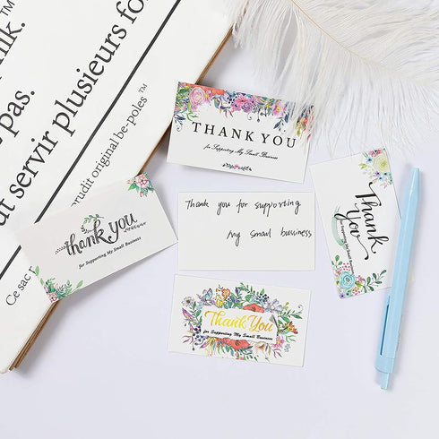 DOFE 300PCS Cards,6 3.5*1.97Customer Thank You For Supporting My Business Styles Appreciation Card For Shop Online