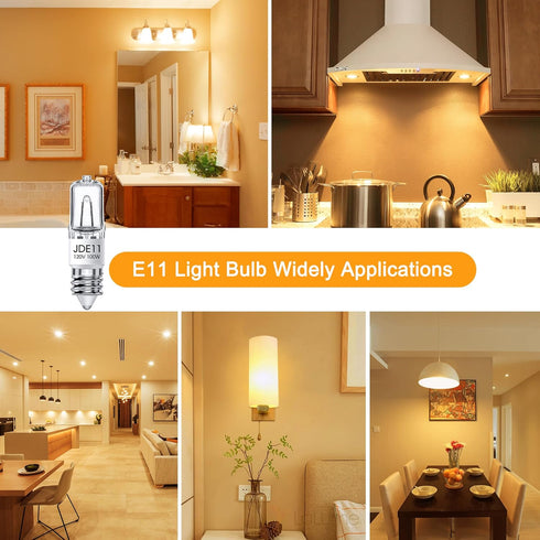 JDE11 120V 100W, E11 Bulb, E11 Bulbs, T4 Dimmable Bulbs, 2800K JDE11 Bulb 2 Pack Flaspar Halogen Light Mini Base