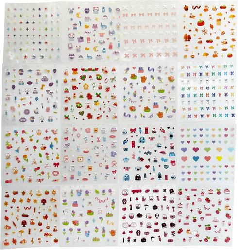 ZMLSED 28 Pre-Cut Mini Stickers Book, Tiny Star Bread Theme Stickers for Journals Planners Scrapbooking DIY Decoration