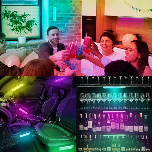 8 LEPOTEC RGB Under Cabinet Lighting,Motion Sensor Light Indoor with Adjustable Colors and Brightness,LED RGB Lights