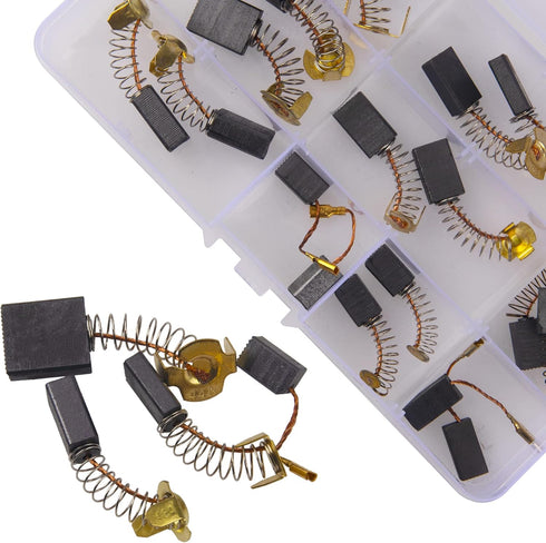 20Pcs Electric Motor Carbon Brushes, 10 Different Sizes for Replacement Repair Power Tool Part