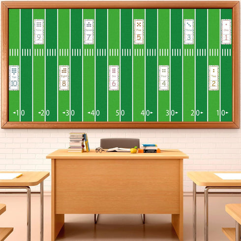 Football Bulletin Board Paper Roll, Fade Resistant Green Field Background, Classroom Decoration Poster for Arts Crafts
