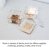 OfficeGoods 3-Tier Stackable Acrylic Holder, Stylish Desk Organizer for Office or Home with Gold Metal Base