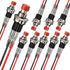 Momentary Push Button Switch, 10pcs Mini SPST Pushbutton Switches with Red Cap, 1A 250VAC Wire Normally Open(NO)
