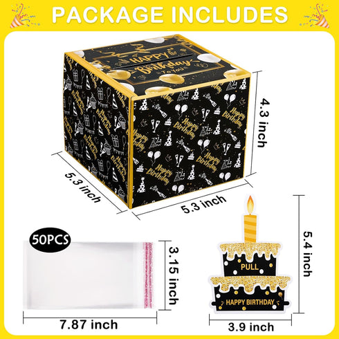 Surprise Money Gift Box with Birthday Card and Bags - Perfect for Cash Gifts