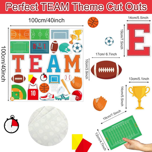 Sports Cutouts Sport Balls Paper Classroom Bulletin Board Decorations Sports Themed Birthday Party Supplies for Toddler Kids Students Classroom by Wiooffen
