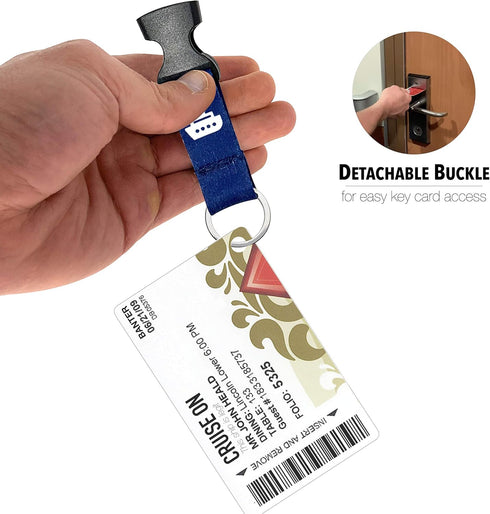 Cruise On Lanyard for Ship Cards – 2-Pack Retractable Badge & Waterproof Key Card Holder (Navy Blue)