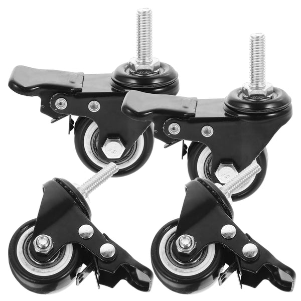 UPKOCH 4pcs 1.5-inch Stem Casters with Brake, M8x25 Threaded Rod Heavy Duty