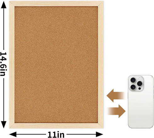 FEBSNOW Cork Board Bulletin Board 14.6 x 11 inches - Vision Board for Office, Wall Mounted Pin Board