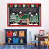 Whaline 139Pcs Christmas Classroom Bulletin Board Decoration Kit, Xmas Tree Red Truck Cutouts with Glue Point Stickers