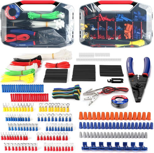 WORKPRO 582-piece Electrical Repair Kit, Crimp Terminals, Wire Connectors, Heat Shrink Tube