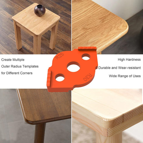 8 Radius Corners Router Jig Templates, High Hardness ABS+CNC for Woodworking Routing